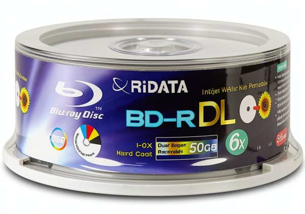Ridata BD-R DL 6X 50GB White Inkjet Hub Printable-1