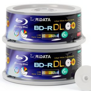 Ridata BD-R DL 6X 50GB White Inkjet Hub Printable-0