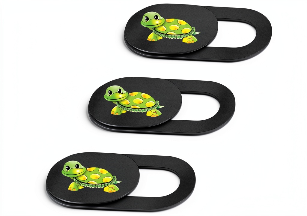 Emoonland Turtle Webcam Cover on a laptop