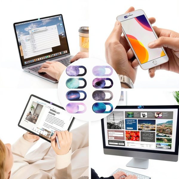 Cuxnoo Webcam Privacy Cover Colorful Space 3L+3S Thin Plastic Slide-6