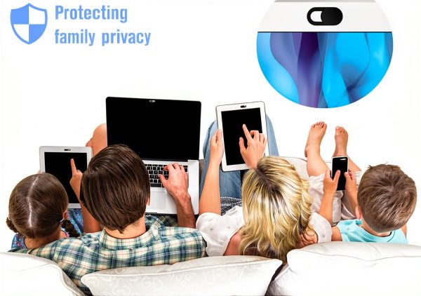 hhY Ultra Thin Webcam Privacy Cover 6 Pack Black 0.022in ABS Slide-On-4