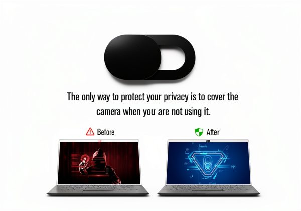 hhY Ultra Thin Webcam Privacy Cover 6 Pack Black 0.022in ABS Slide-On-3